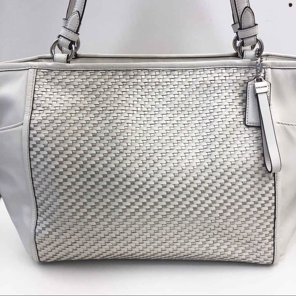Coach Park Woven Leather Carrie Tote